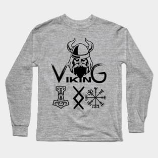 BLACK Viking Warrior Long Sleeve T-Shirt